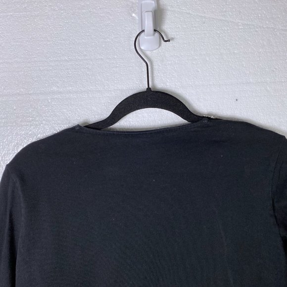 J. Jill Size Medium Black Embroidered Floral Top - Picture 5 of 8